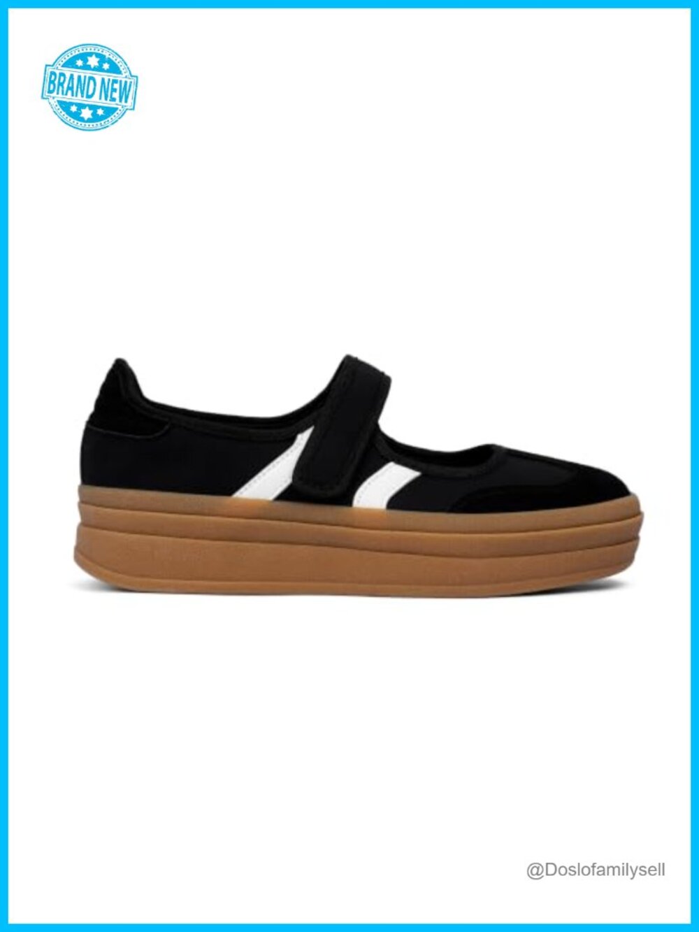 Women's Platform Mary Jane Sneakers Faux Leather Retro Walking Flats